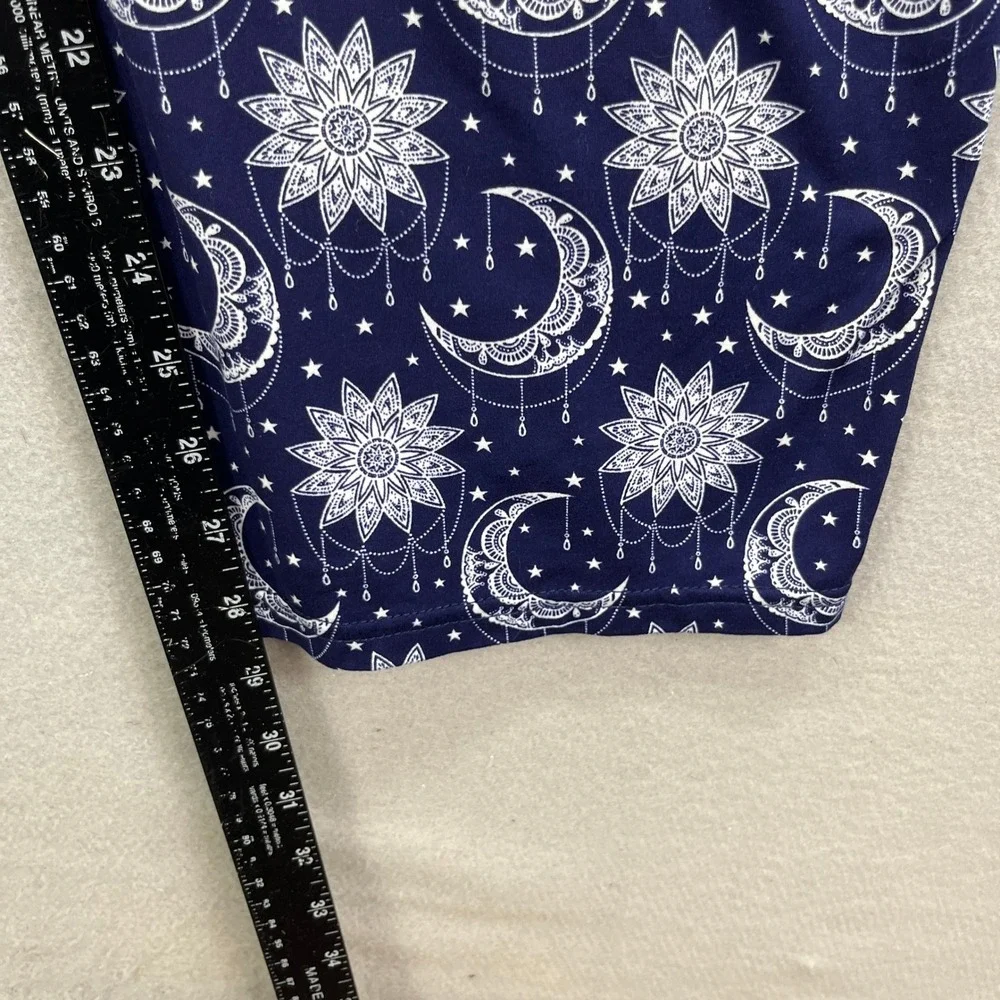 Amanda Blu Pajama Set Womens S/L Blue Moon Star Celestial Lounge Sleepwear PJs